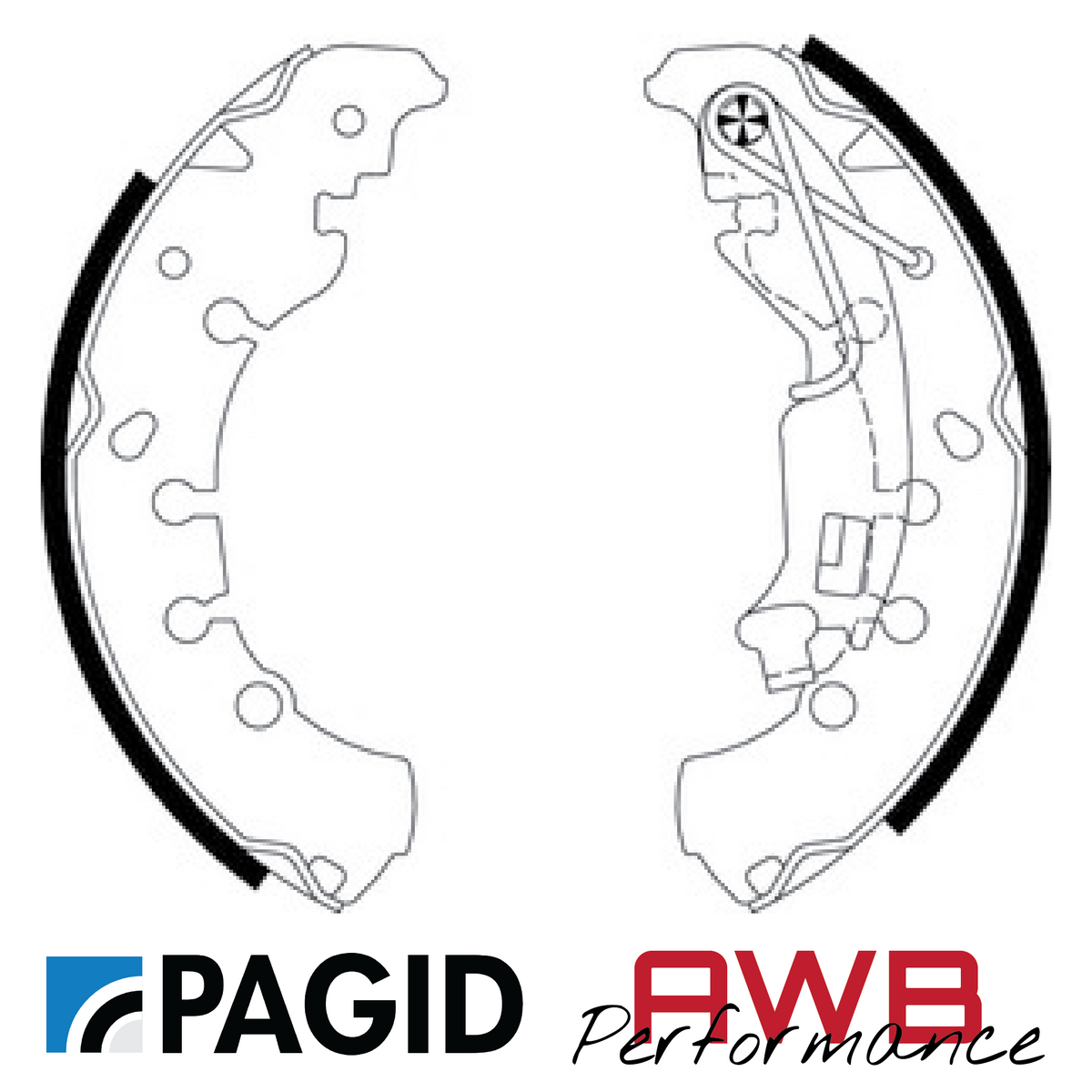 Adam 1.0T - Pagid Rear Brake Shoe Set (203mmx38mm) Pagid