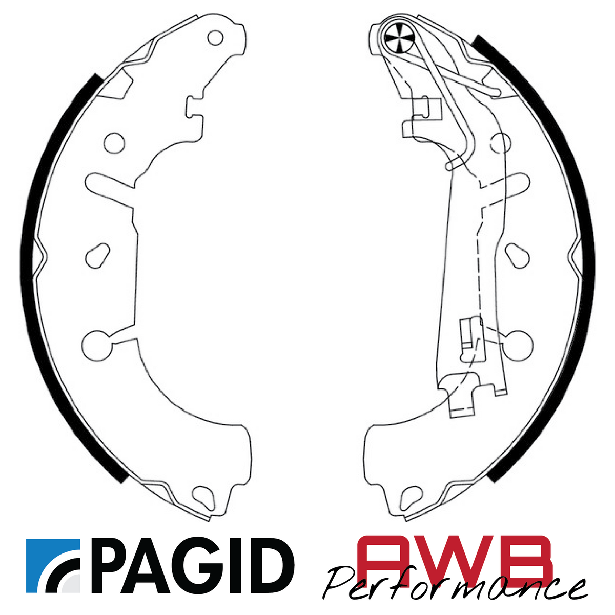 Adam 1.0T - Pagid Rear Brake Shoe Set (228mmx40mm) Pagid