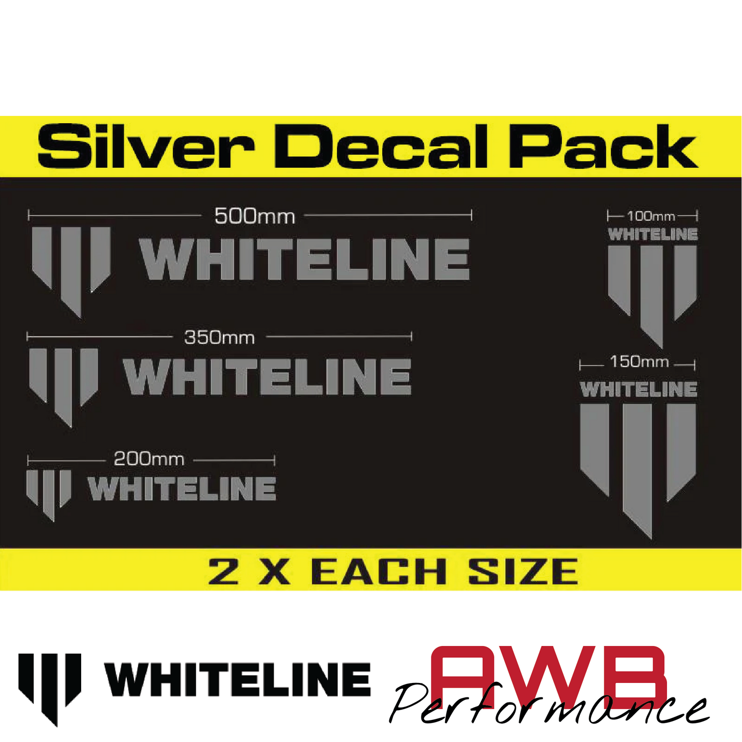Whiteline Decal Kit 10 Pack - Silver