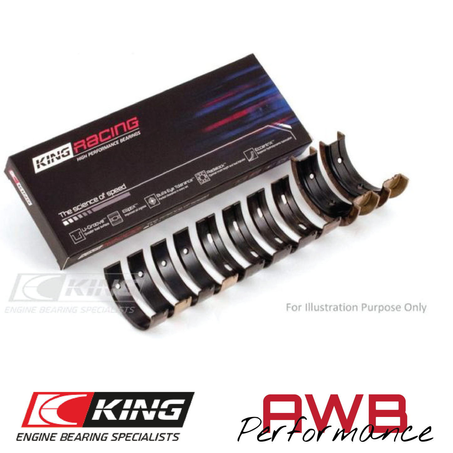 Z20LET, Z20LER, Z20LEL & Z20LEH - 2.0T - King Racing Tri-metal Main Bearings King