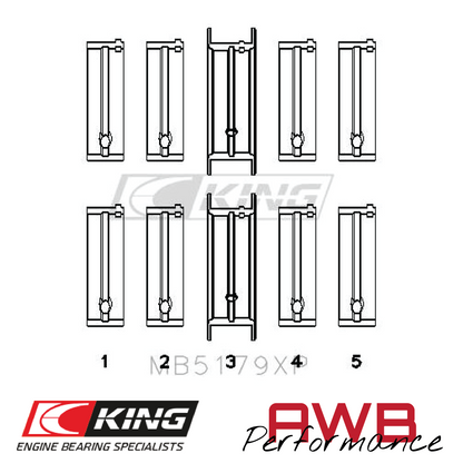 Z20LET, Z20LER, Z20LEL & Z20LEH - 2.0T - King Racing Tri-metal Main Bearings King