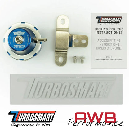 Turbosmart FPR6 Fuel Pressure Regulator in Blue. Box Contents.