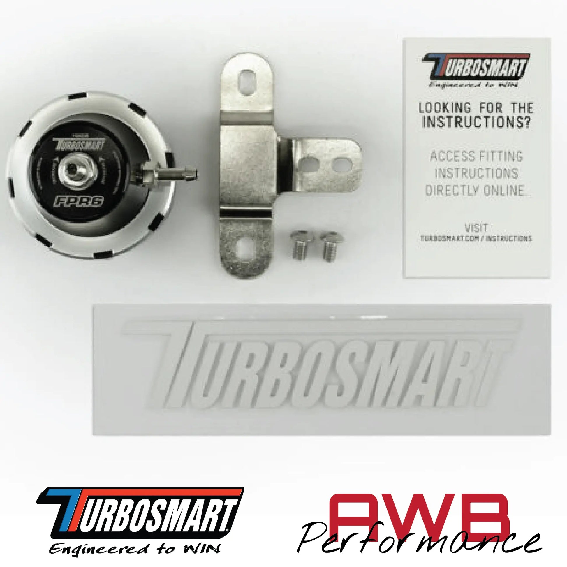 Turbosmart FPR6 Fuel Pressure Regulator in Black. Box Contents.
