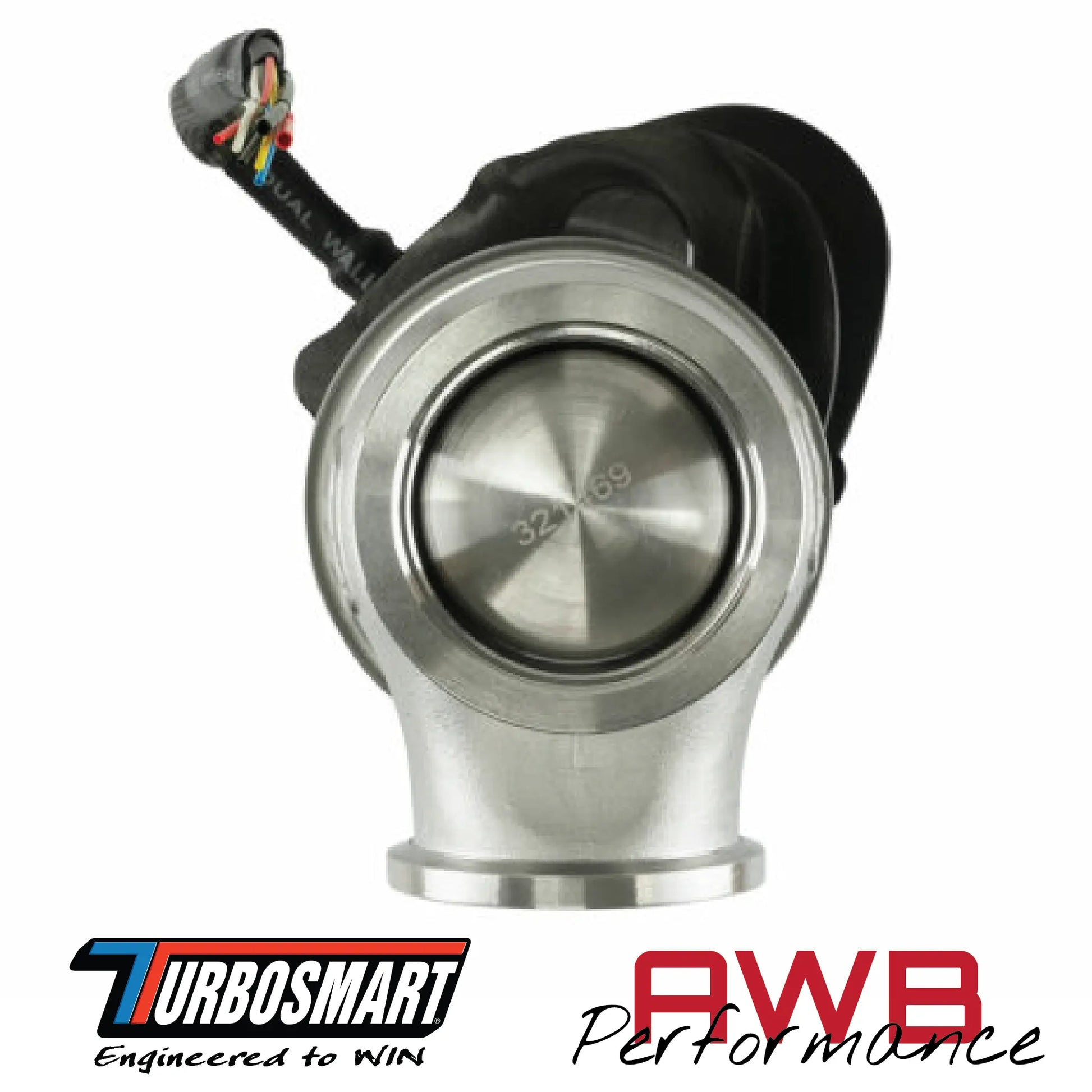 Turbosmart GenV eALV40 Electronic Anti-Lag Valve. Bottom View.