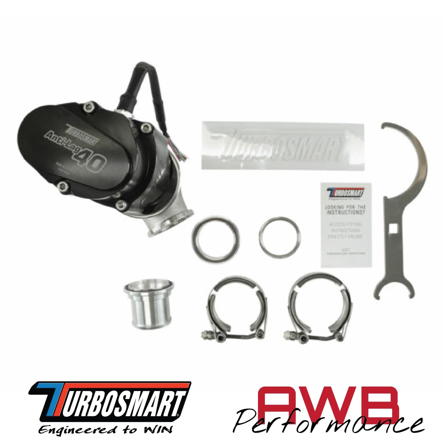 Turbosmart GenV eALV40 Electronic Anti-Lag Valve. Box Contents.