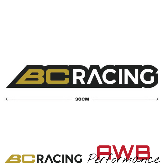 BC Racing 30cm Black/Gold Decal (Black Border)