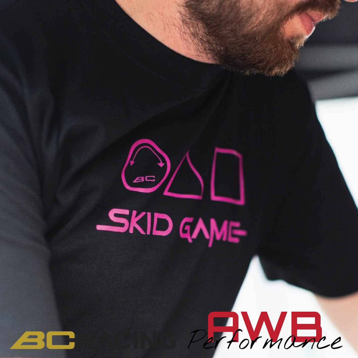 BC Racing 'Skid Game' Black/Pink T-Shirt AWB Performance Ltd